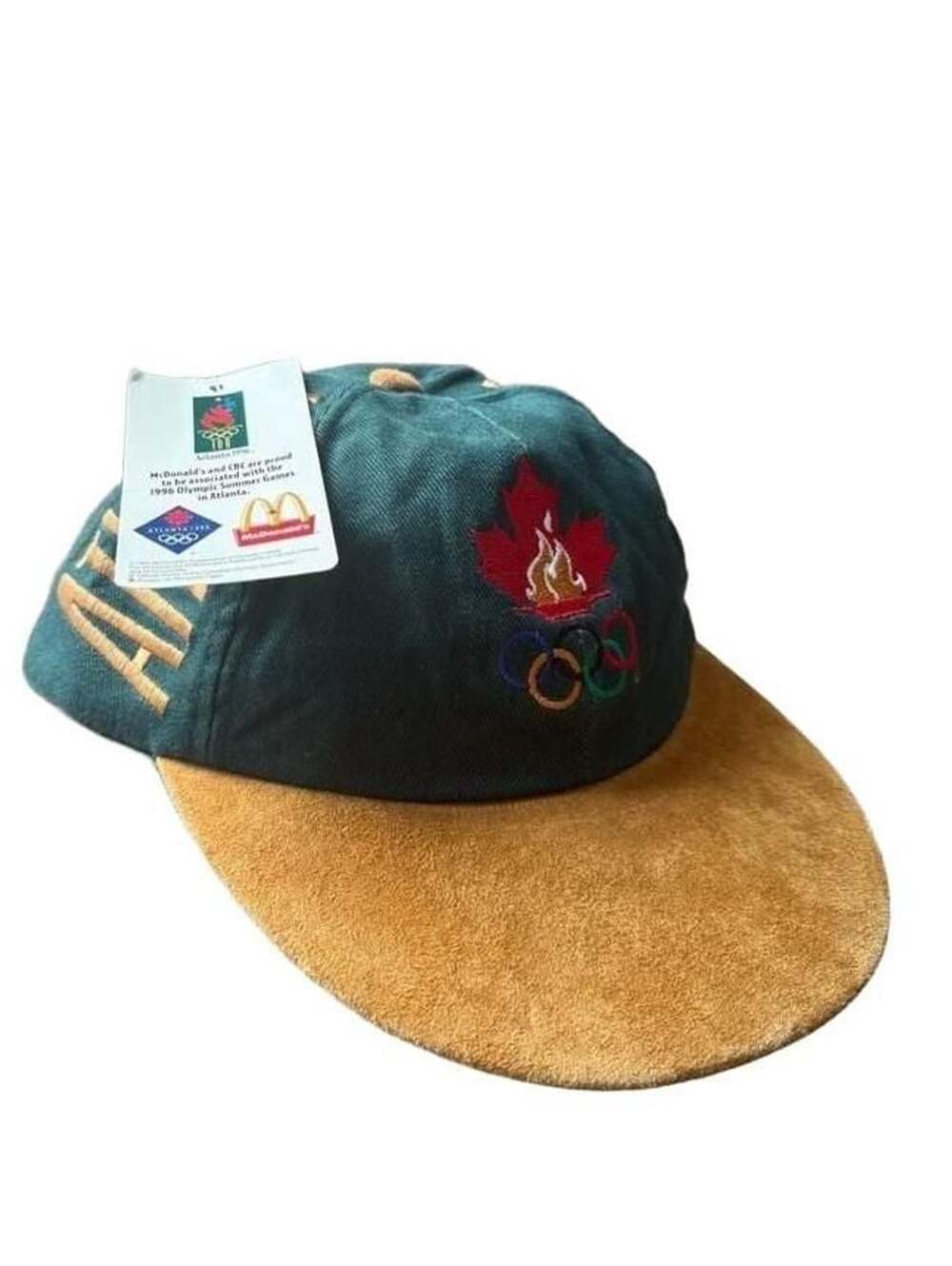 Kalson Group Atlanta 1996 Olympics Team Canada Cap Green Suede New With Tags